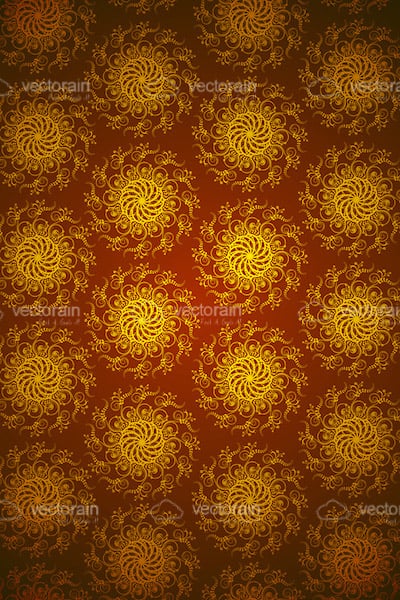 Elegant Abstract Floral Background in Red and Gold